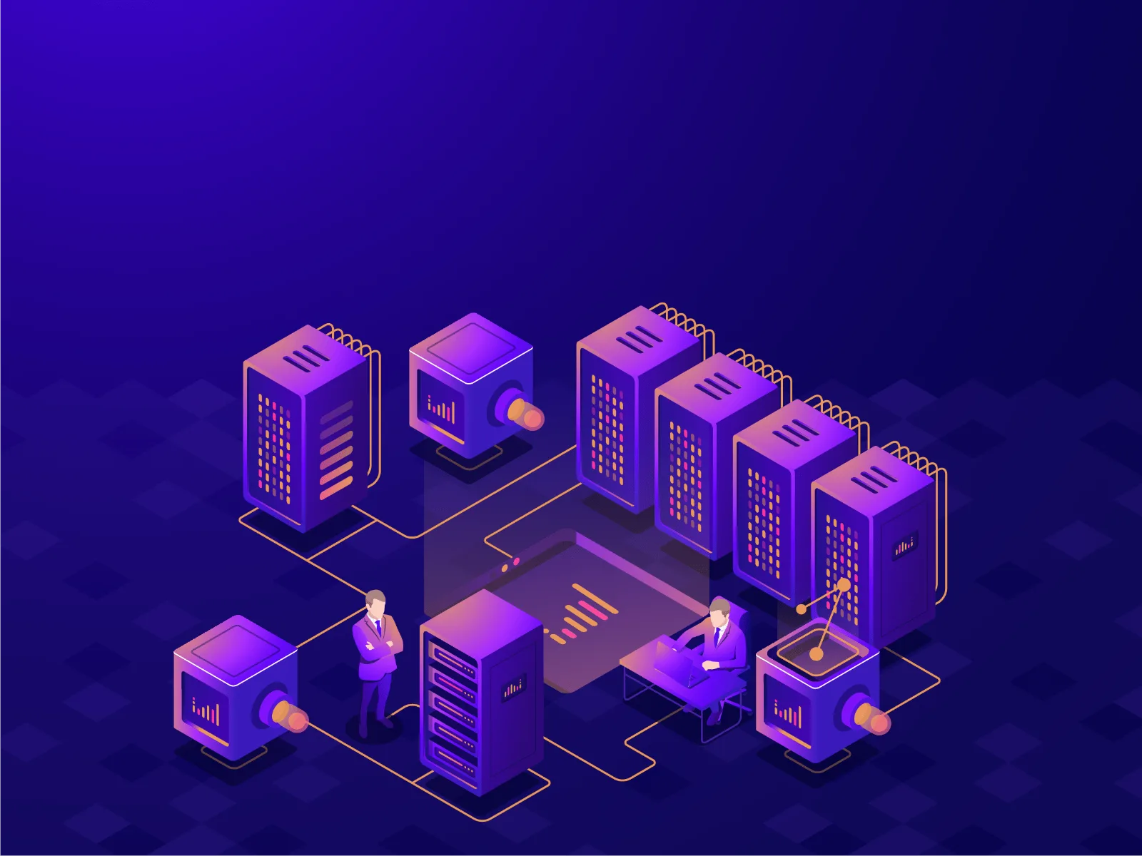 Illustration of web servers and a network